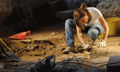 αρχαιολογος σε ανασκαφη